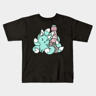 Kitsune Ramune cute yokai Kids T-Shirt